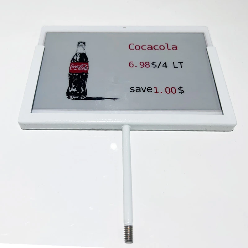 7,3 pollici elettrònico prexo etichetta montaggio à vite de metallo Coca-cola stile