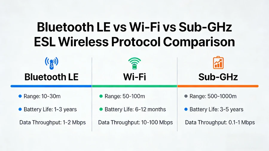 Bluetooth contra Wi{0}}Fi contra GHz Etichetta de scaffâ elettrònica