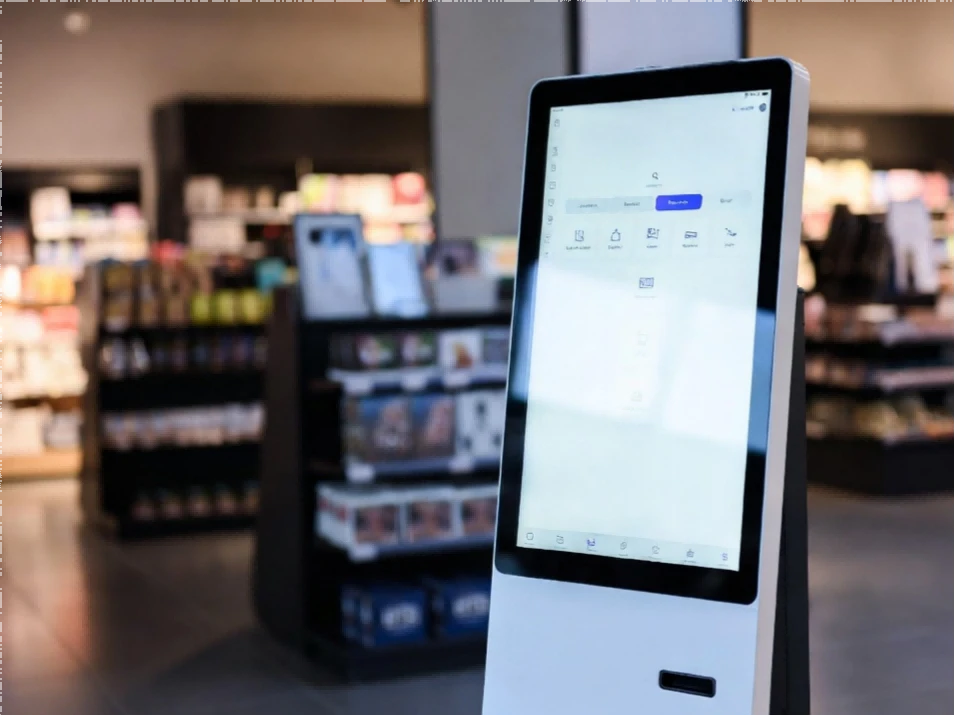 O chiosco do monitor à schermo à tocco o megioa l'accattâ interattiva